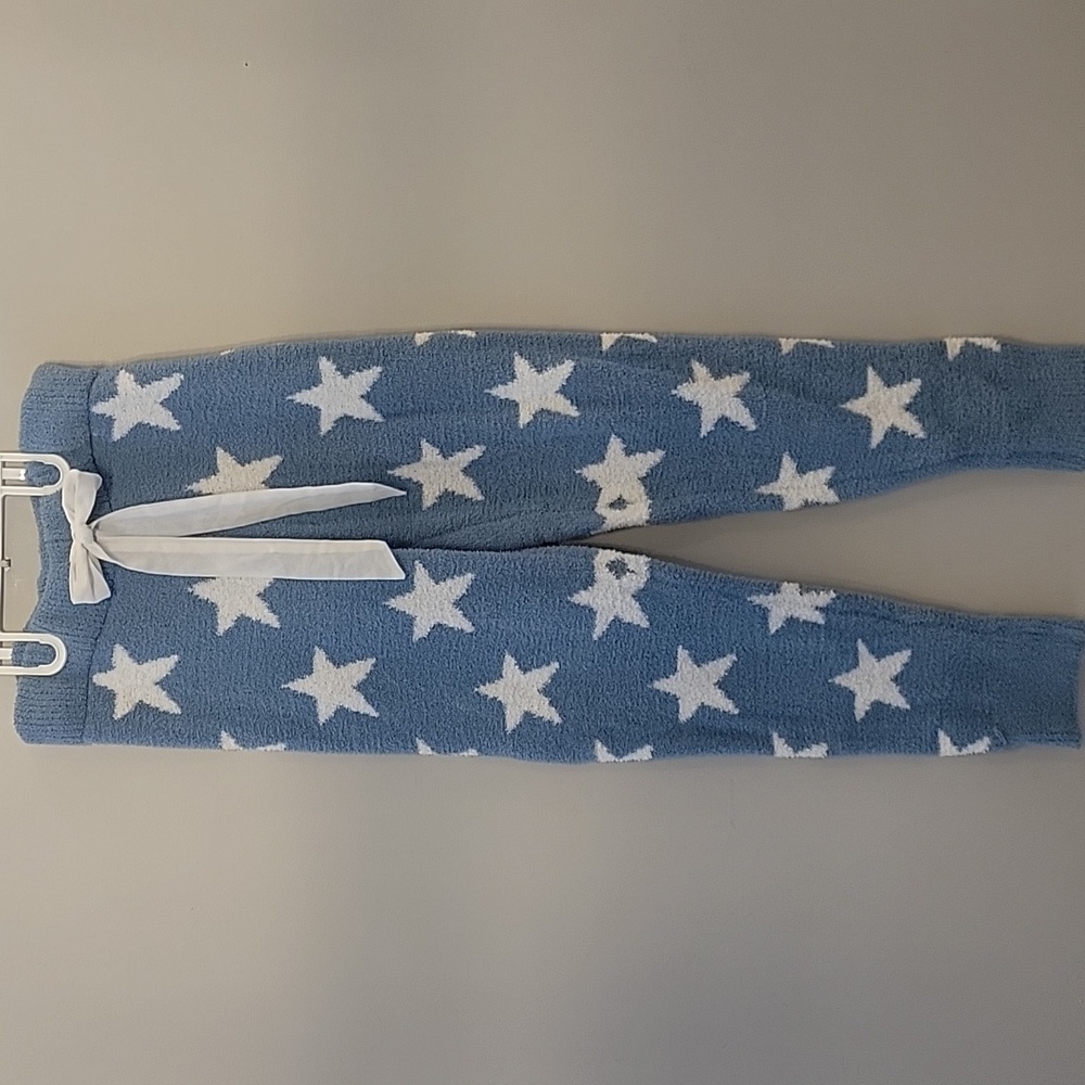 Honeydew fuzzy soft lounging pants jogger blue with white stars size XL Juniors